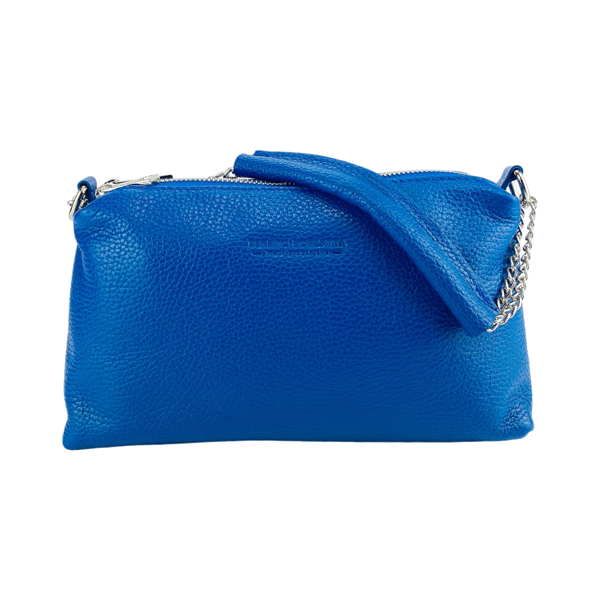 RB1025CH  | Borsa Donna a Mano con doppia lampo in Vera Pelle Made in