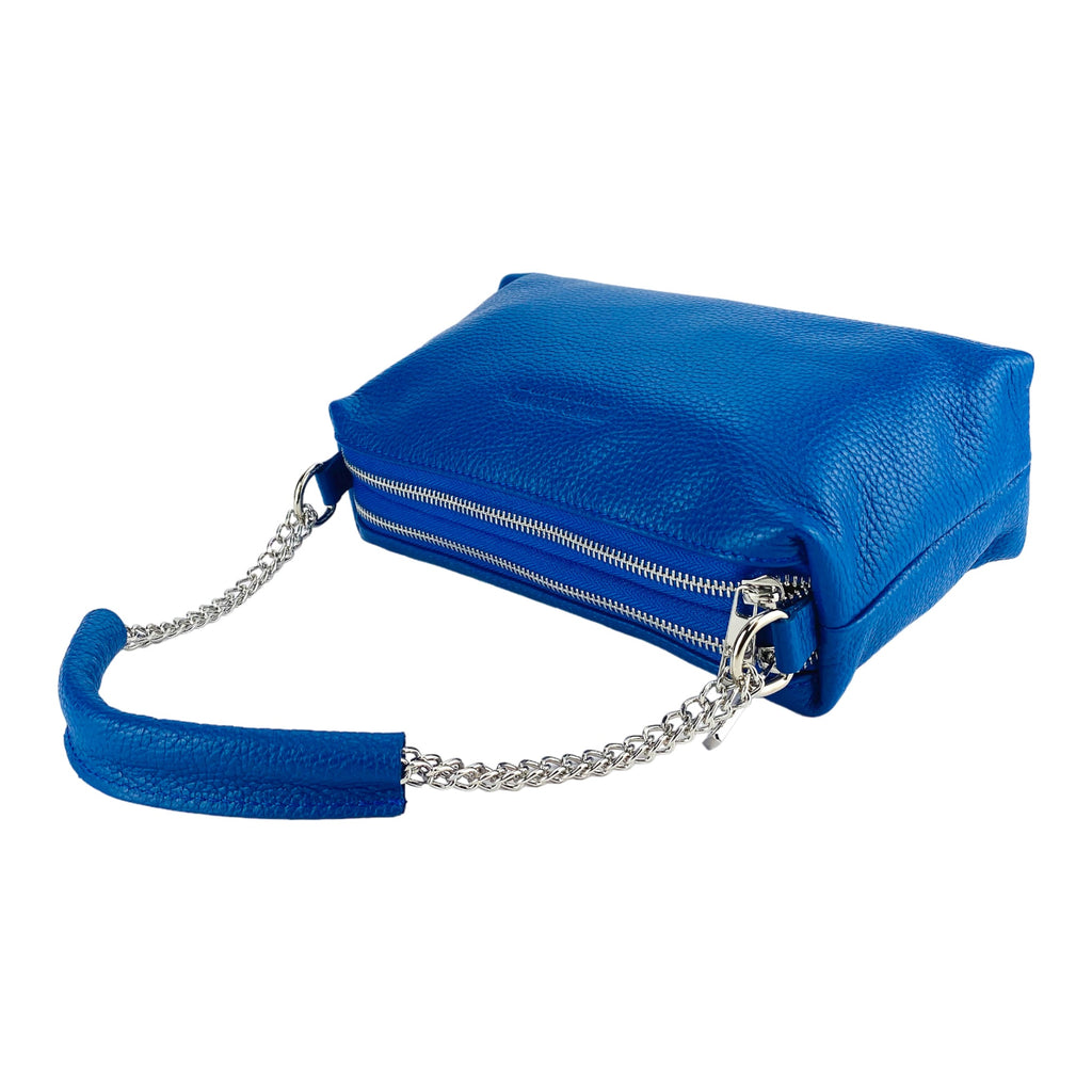 RB1025CH  | Borsa Donna a Mano con doppia lampo in Vera Pelle Made in