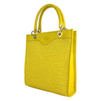 RB1026R  | Borsa Donna a mano verticale in Vera Pelle e Paglia Made in