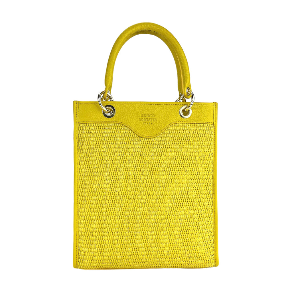 RB1026R  | Borsa Donna a mano verticale in Vera Pelle e Paglia Made in