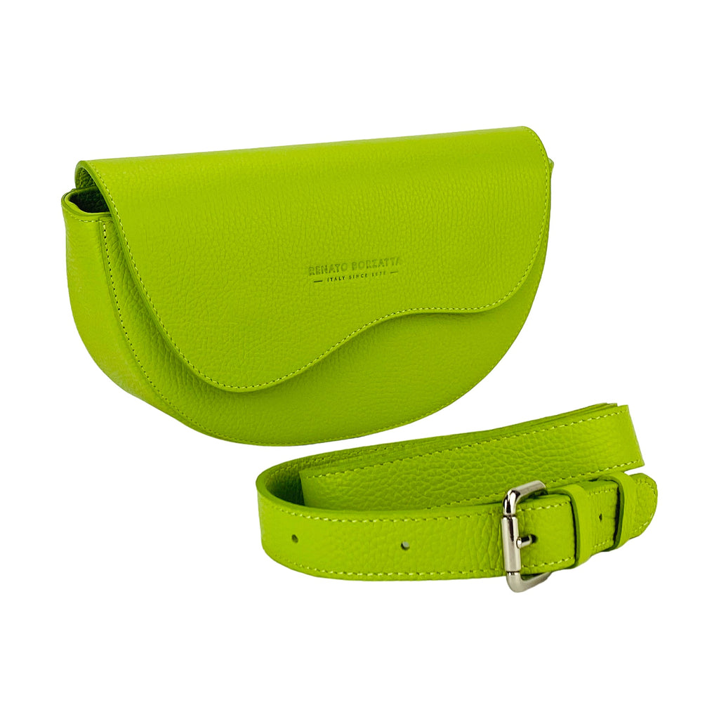 RB1027AD  | Borsa Donna a Bandoliera stondata in Vera Pelle Made in