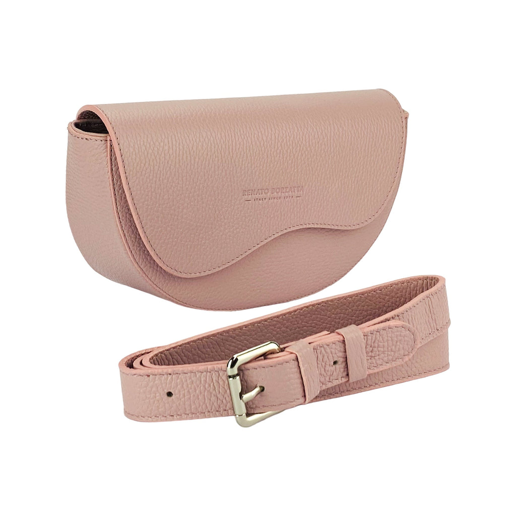 RB1027AZ  | Borsa Donna a Bandoliera stondata in Vera Pelle Made in