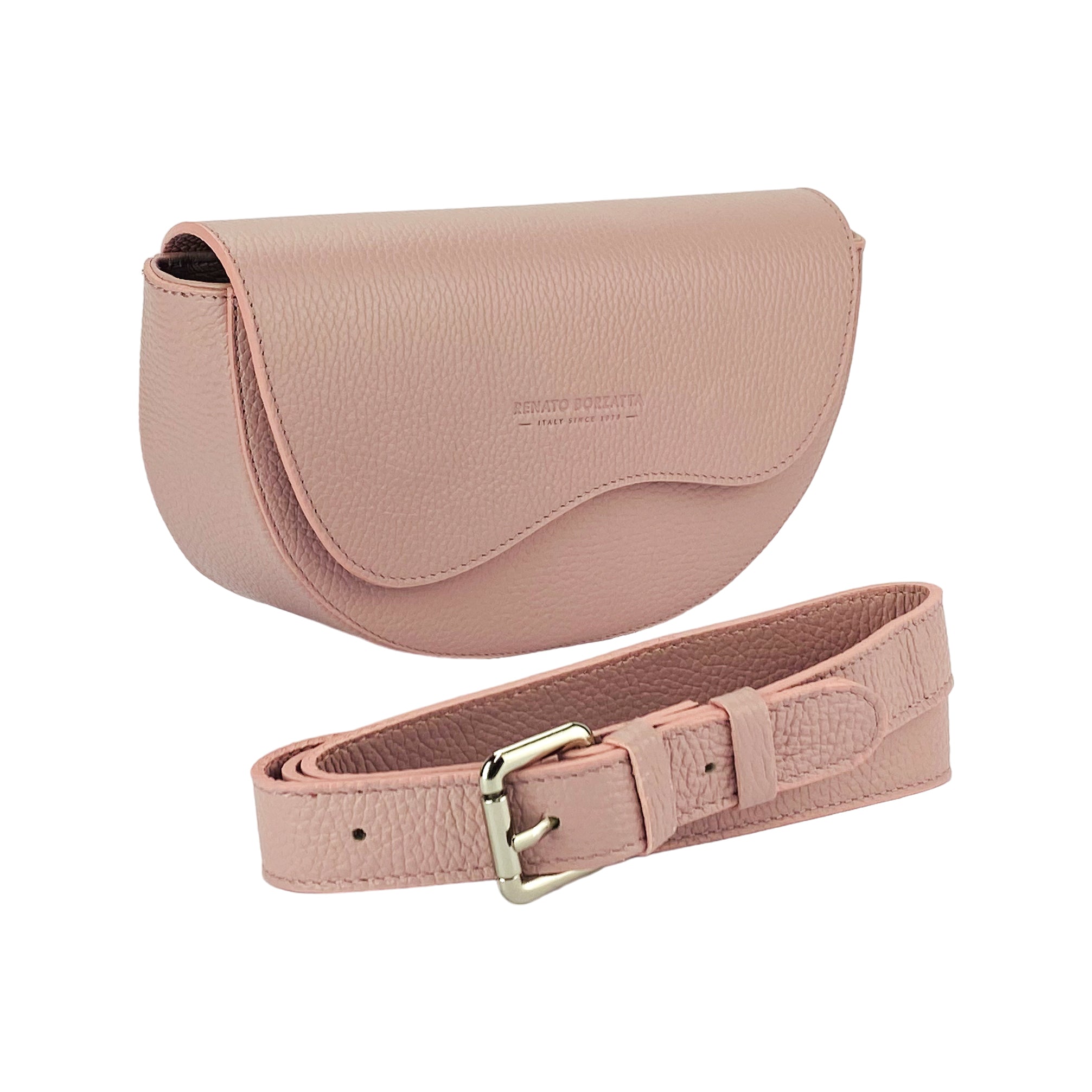 RB1027AZ  | Borsa Donna a Bandoliera stondata in Vera Pelle Made in