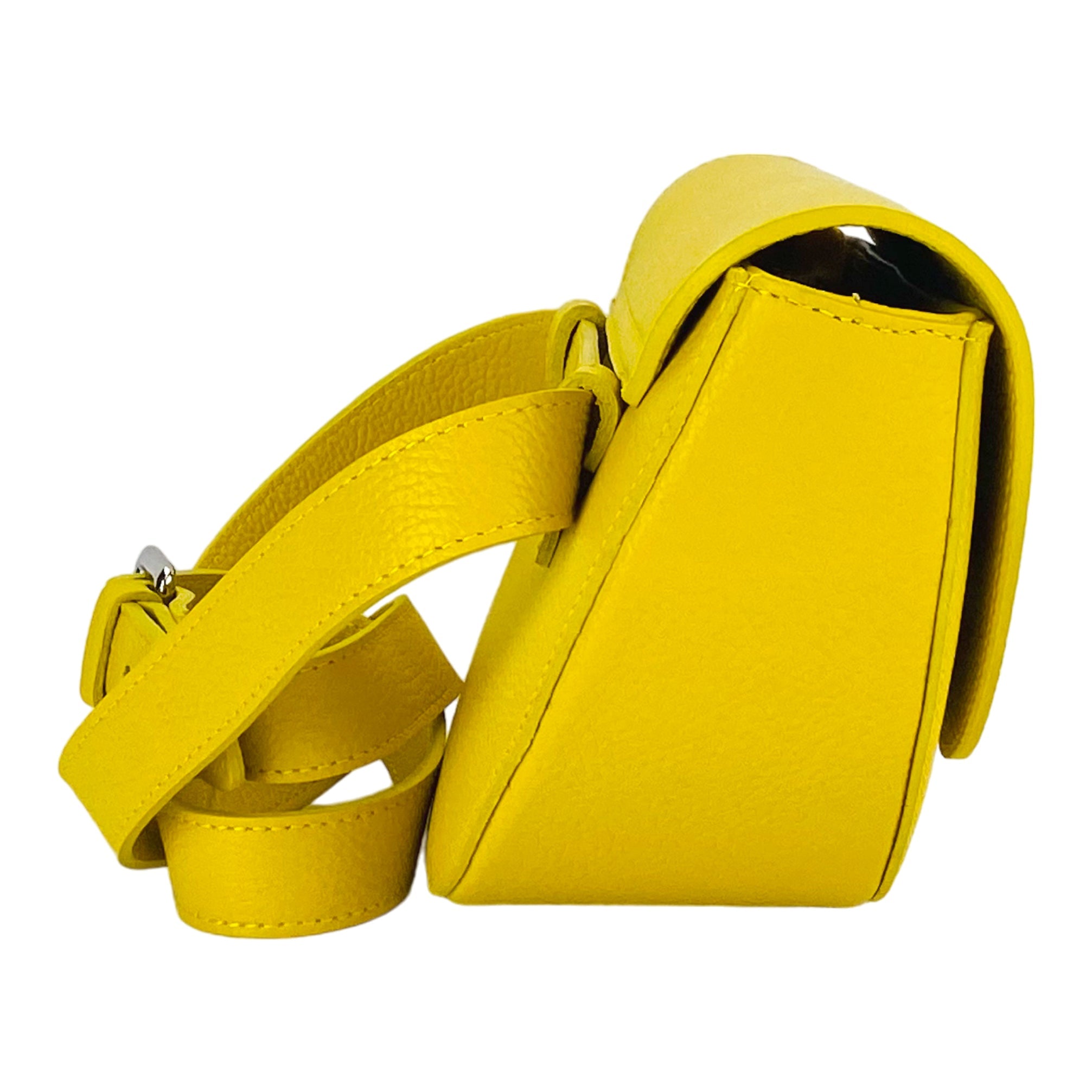 RB1027R | Borsa Donna a Bandoliera stondata in Vera Pelle Made in