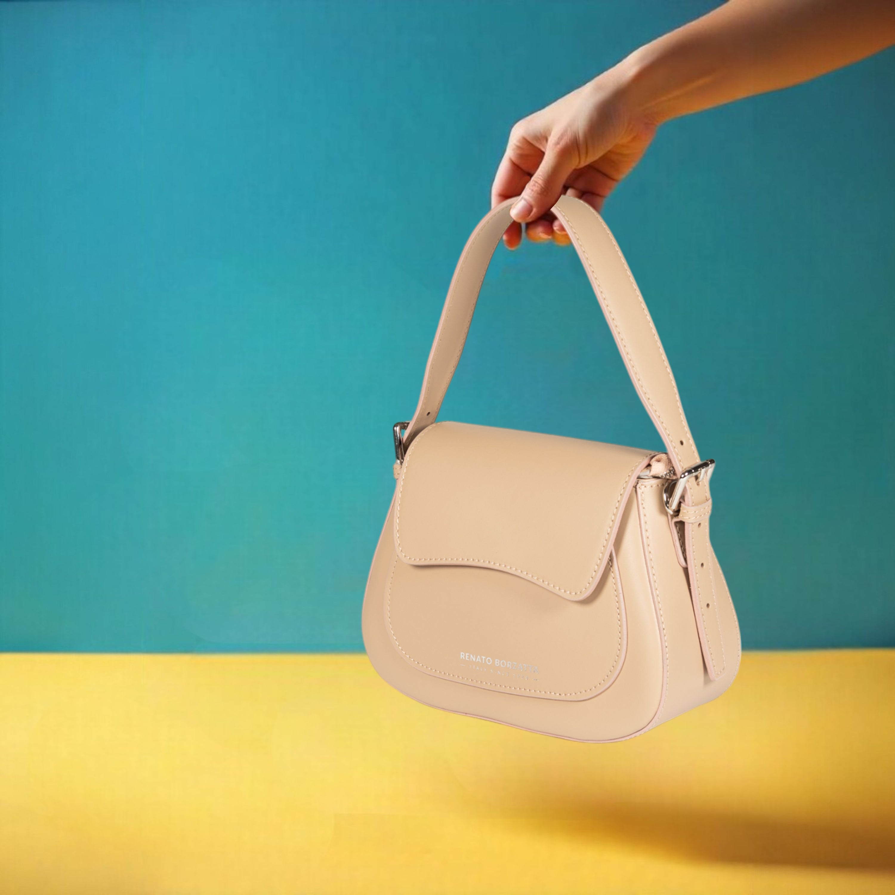 RB1030AM | Borsa Donna a Spalla EMMA con pattina in Vera Pelle Made in