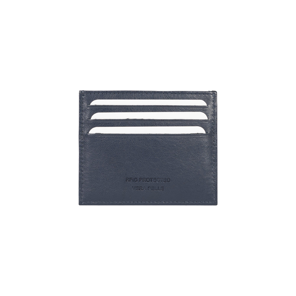 RB12016V | Porta Carte di Credito in Vera Pelle pieno fiore, con