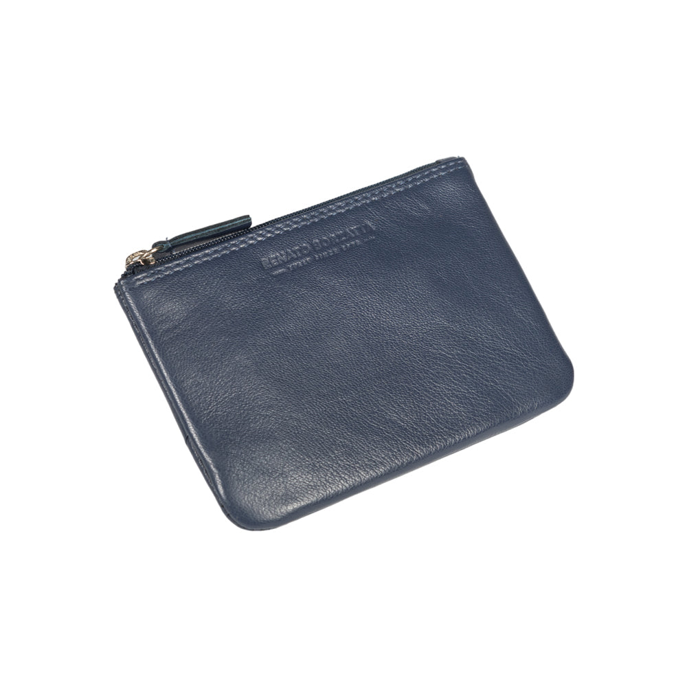 RB12032V | Bustina Portachiavi/Portamonete in Vera Pelle pieno fiore,