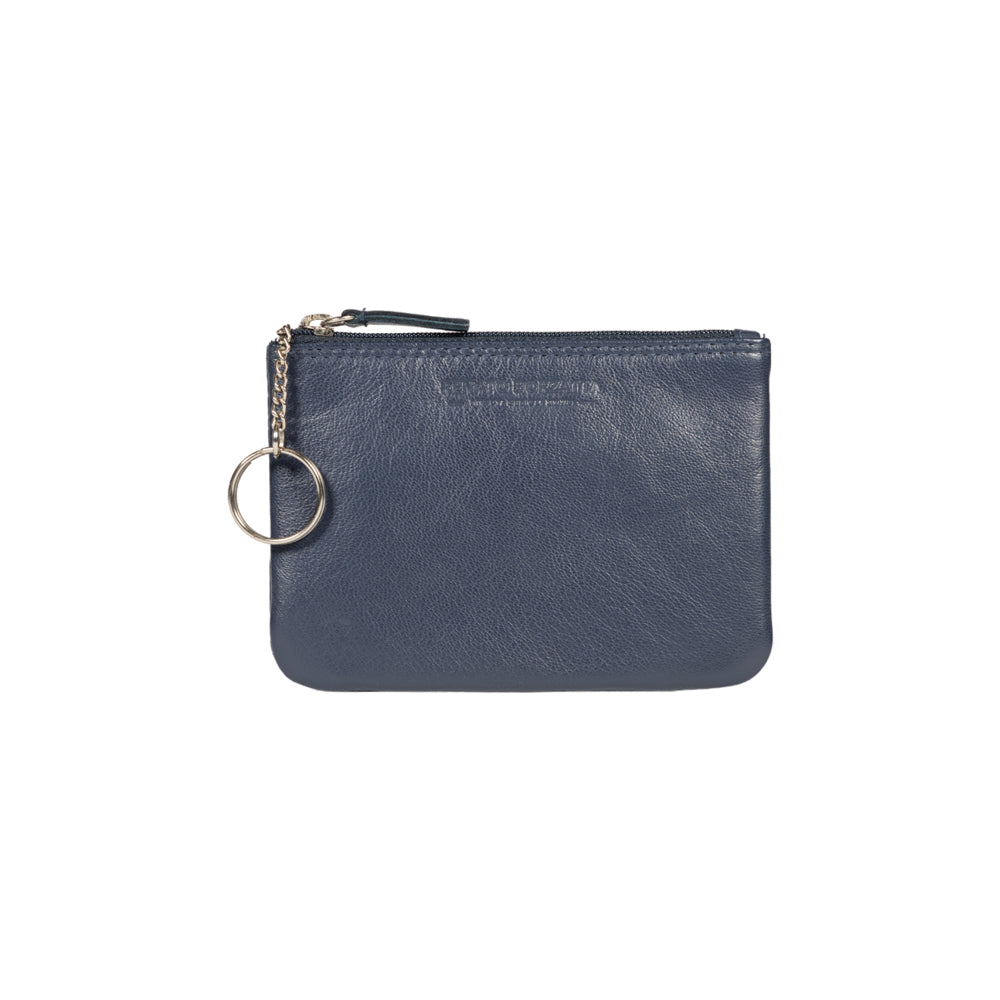 RB12032V | Bustina Portachiavi/Portamonete in Vera Pelle pieno fiore,