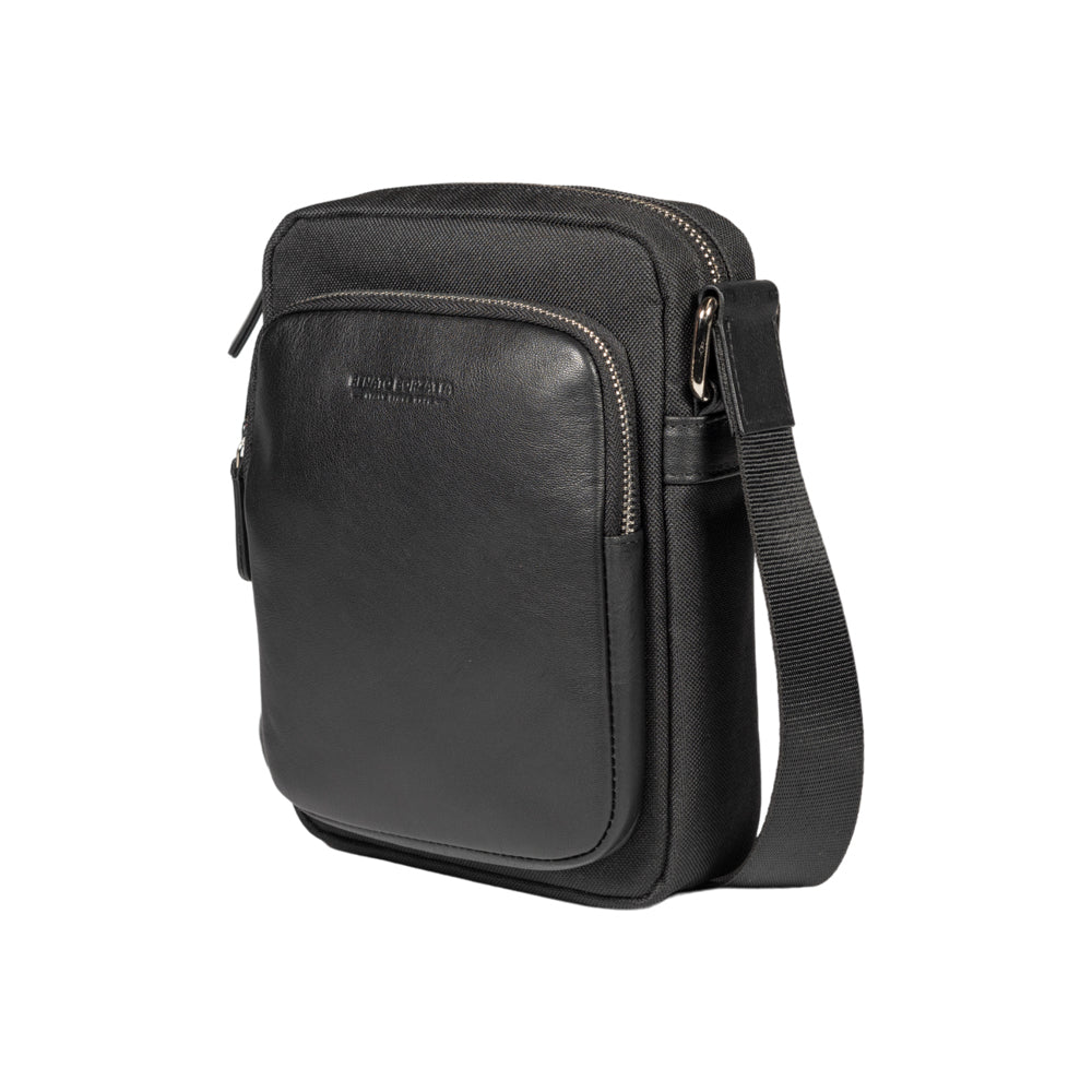 RB2002D | Borsa a Tracolla in Nylon/Vera Pelle, con leggera grana.