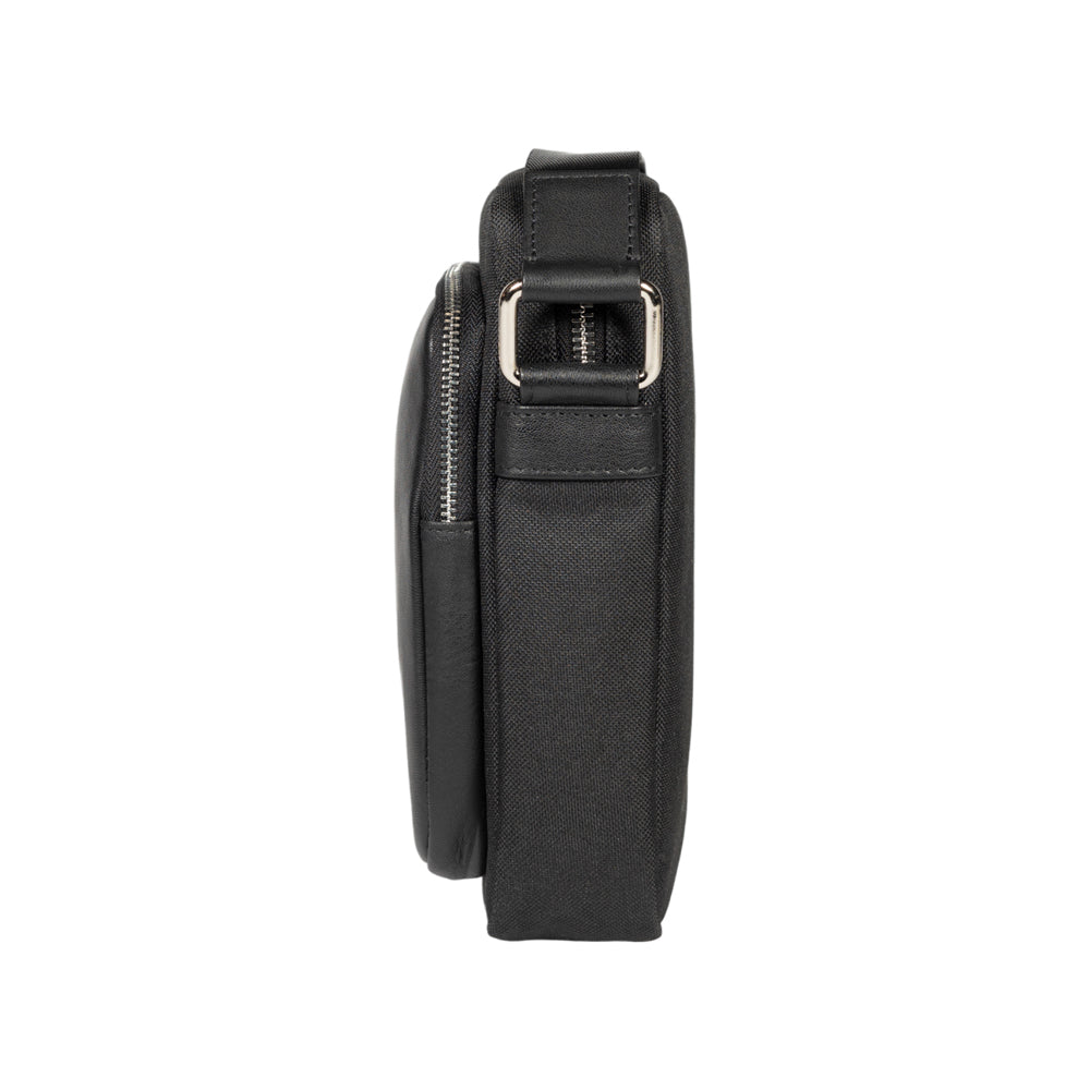 RB2002D | Borsa a Tracolla in Nylon/Vera Pelle, con leggera grana.