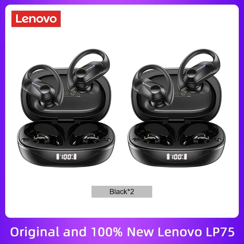 Original Lenovo LP75 TWS Bluetooth V5.3 Headphones Wireless LED