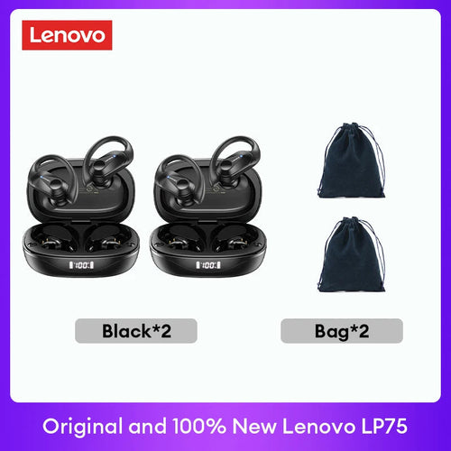 Original Lenovo LP75 TWS Bluetooth V5.3 Headphones Wireless LED