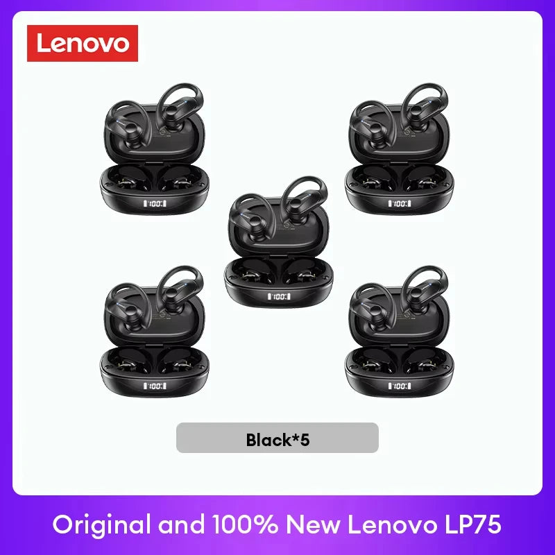Original Lenovo LP75 TWS Bluetooth V5.3 Headphones Wireless LED