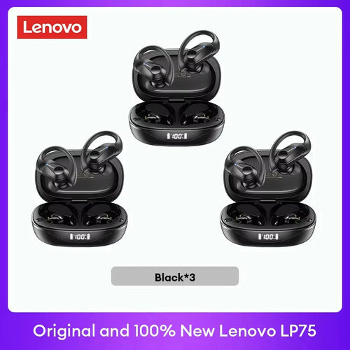 Original Lenovo LP75 TWS Bluetooth V5.3 Headphones Wireless LED
