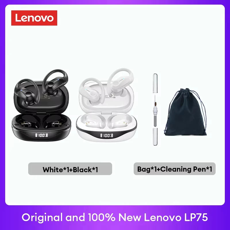 Original Lenovo LP75 TWS Bluetooth V5.3 Headphones Wireless LED