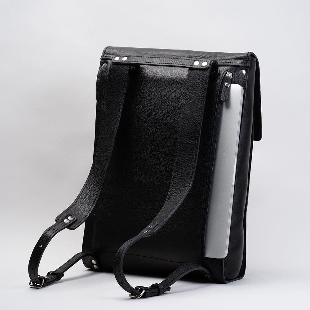 Leather laptop backpack - The Minimalist (Tan)