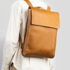 Leather laptop backpack - The Minimalist (Black).