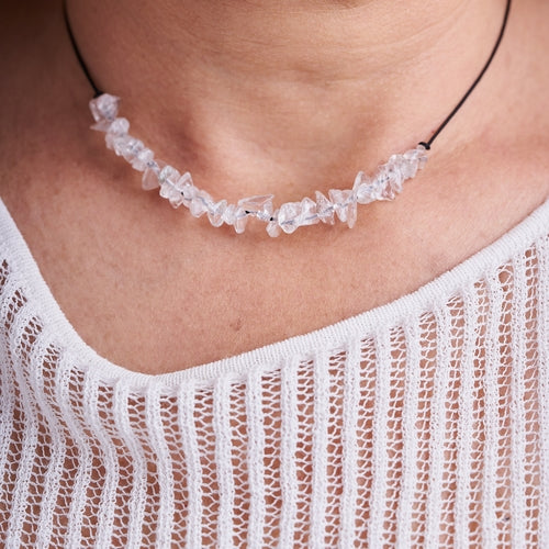 Collar piedras de Cuarzo Cristal | Piedra Natural