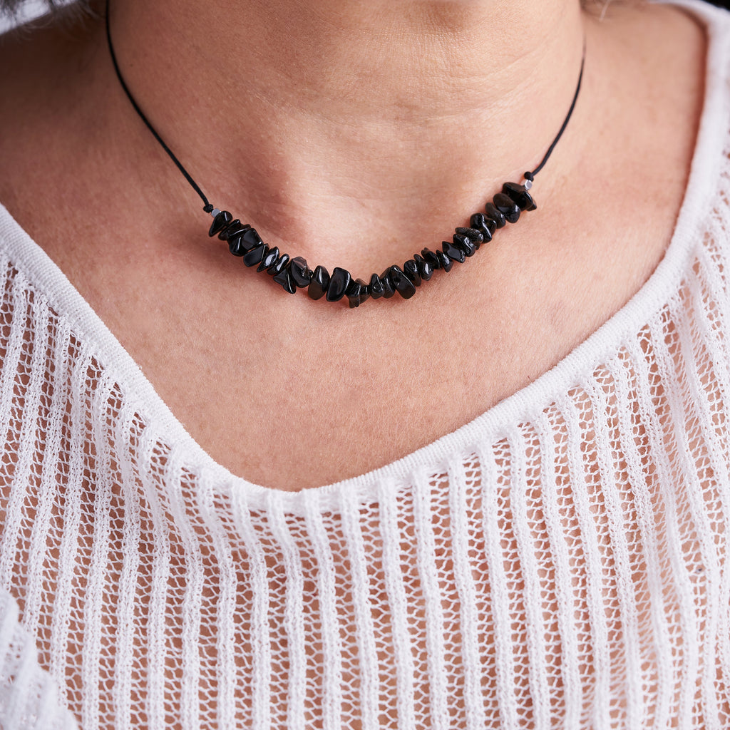 Collar piedras de Obsidiana | Piedra Natural.