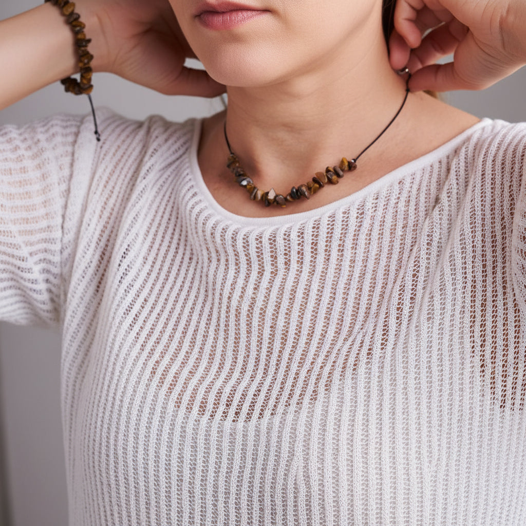 Collar piedras de Ojo de tigre | Piedra Natural.