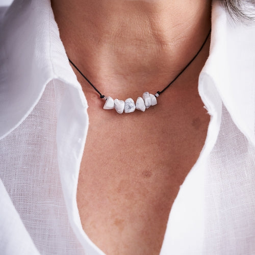 Collar Piedra de Howlita blanca | Piedra Natural.