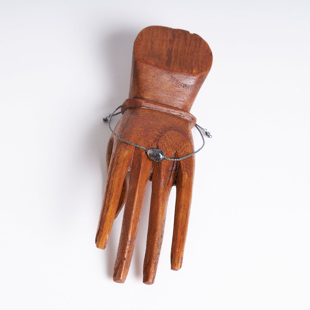 Pulsera Cuarzo Turmalina | Piedra en  Solitario.