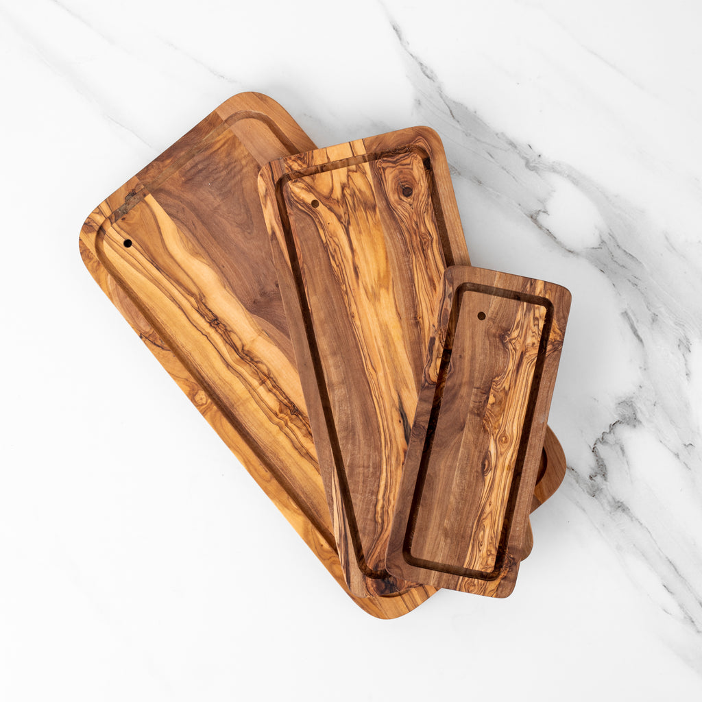 Eco-Friendly Olive Wood Rectangle Board with Juice Groove