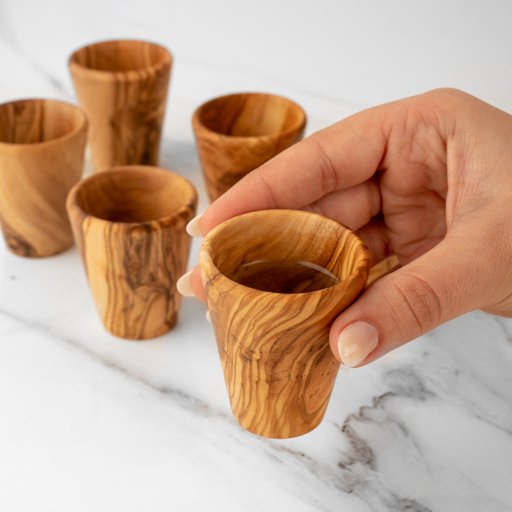 Handcrafted Olive Wood Shot Glass