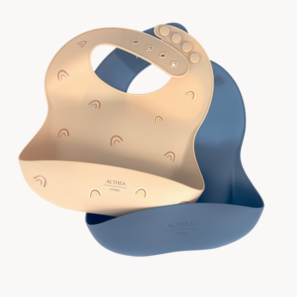 Baberos impermeables de silicona orgánica,Set de 2