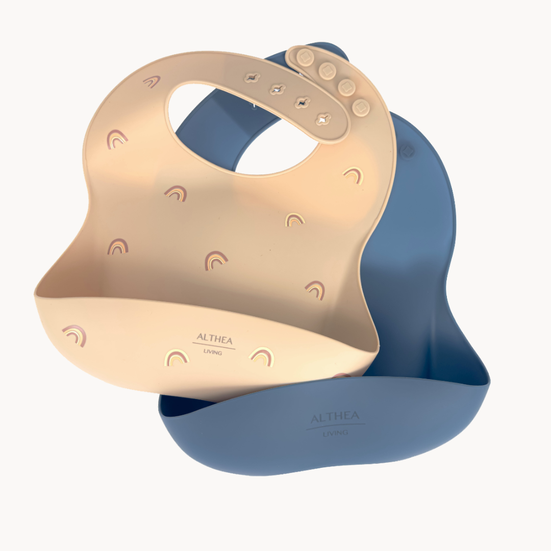 Baberos impermeables de silicona orgánica,Set de 2