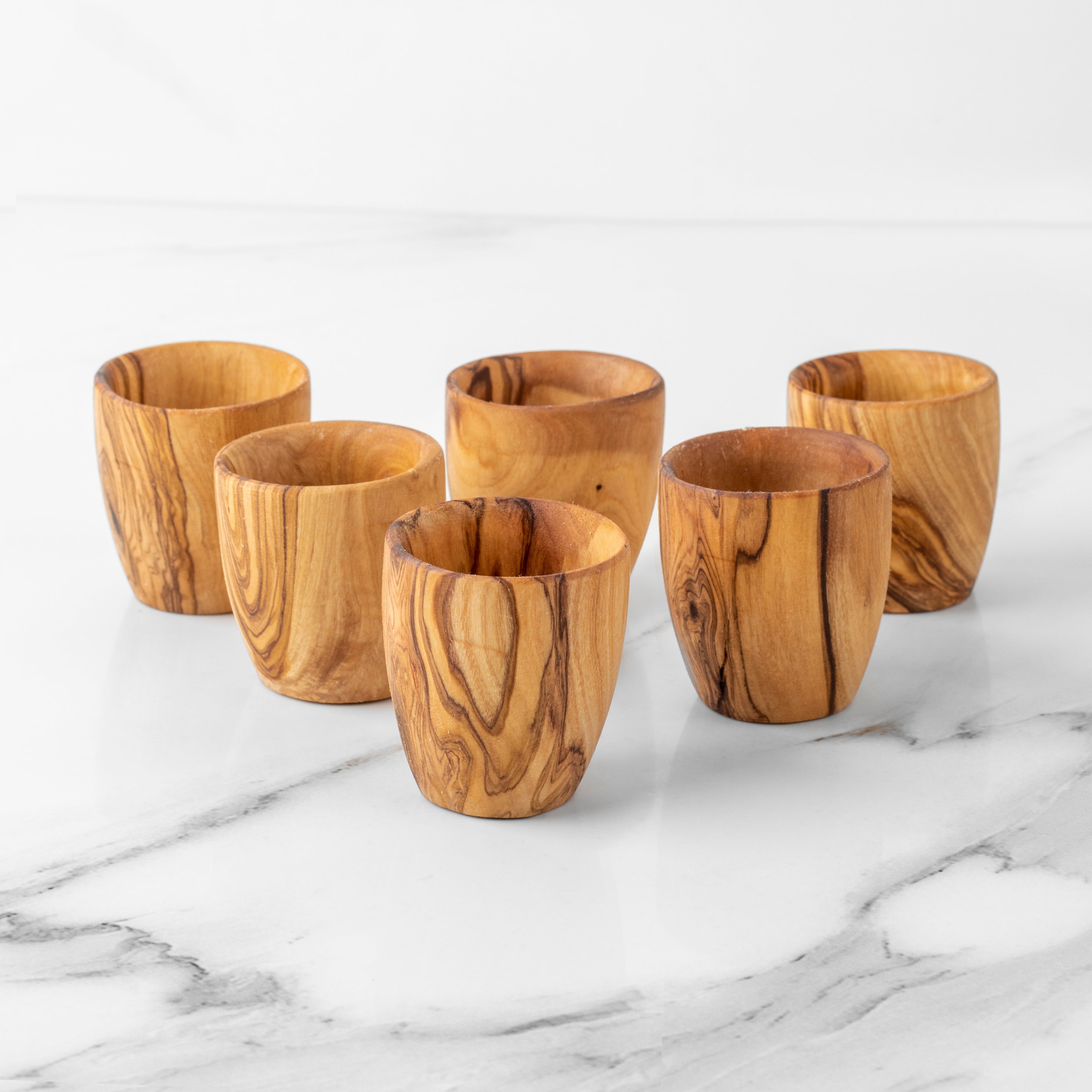 Handcrafted Olive Wood Shot Glass - 1.5 oz