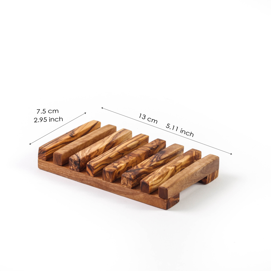 Rectangular Soap Dish Handmade from Olive Wood