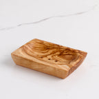 Set of 3 Olive Wooden Soap Dishes, Handmade