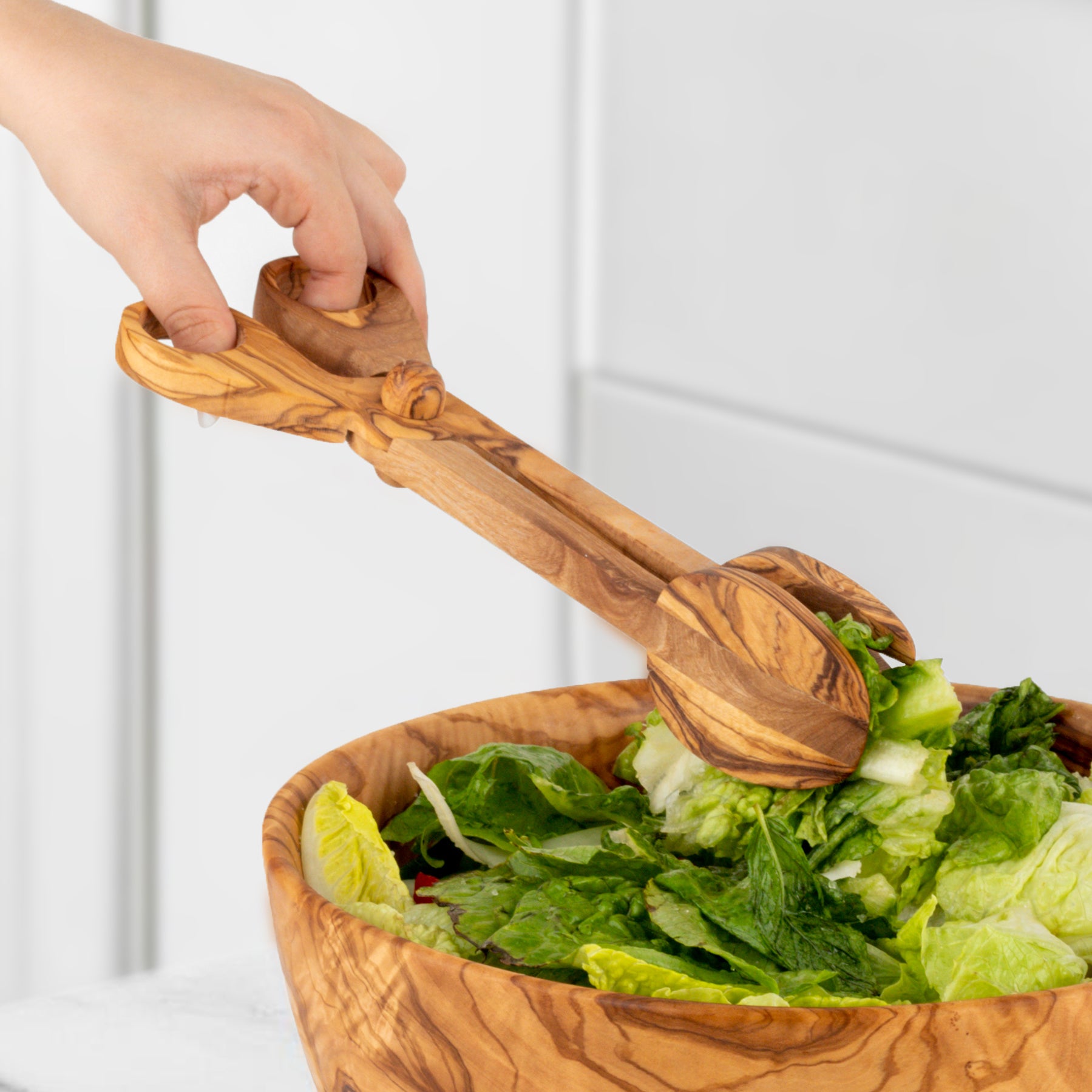 Olive Wood Salad tongs / BBQ tongs