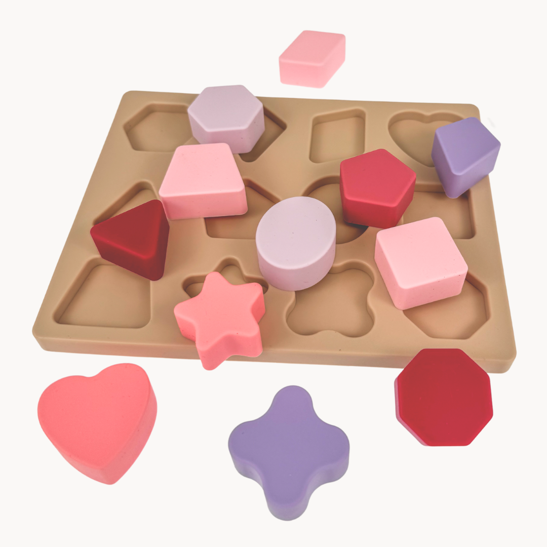 Puzzle sensorial apilable de silicona orgánica