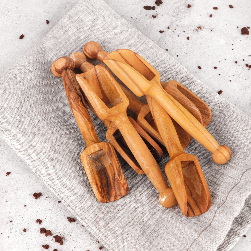 Mini Wooden Scoop - Handmade from Olive Wood