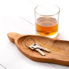 Handmade Olive Wood Leaf-Shaped Dish