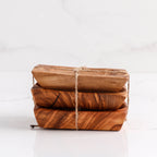 Set of 3 Olive Wooden Soap Dishes, Handmade