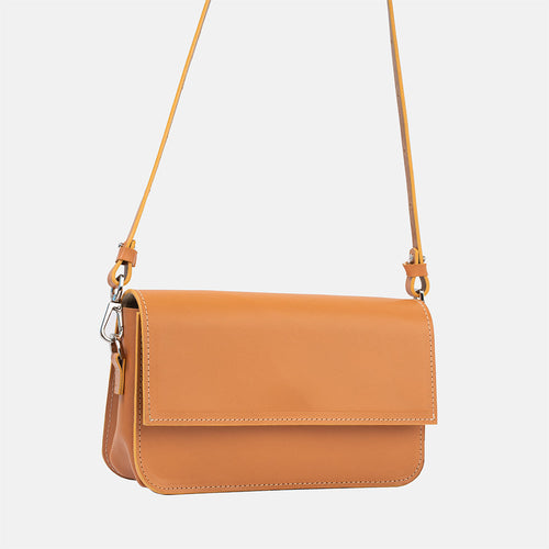 Leather Shoulder Bag - Curie (Light Orange).