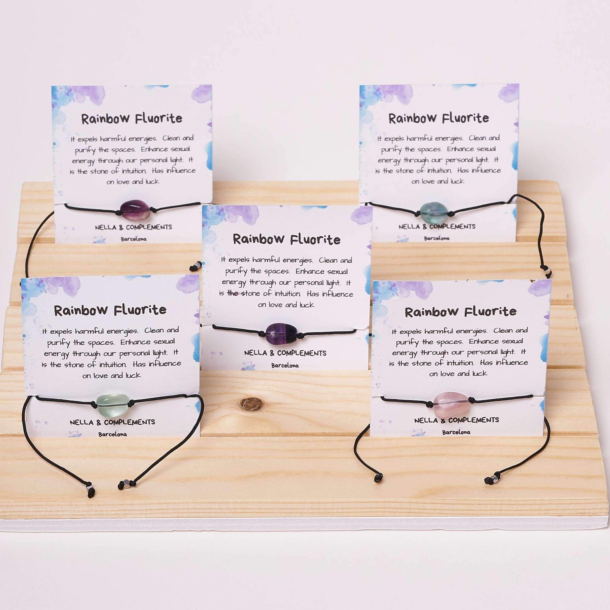 Pulsera piedra de Fruorita Arcoiris | Piedra en solitario