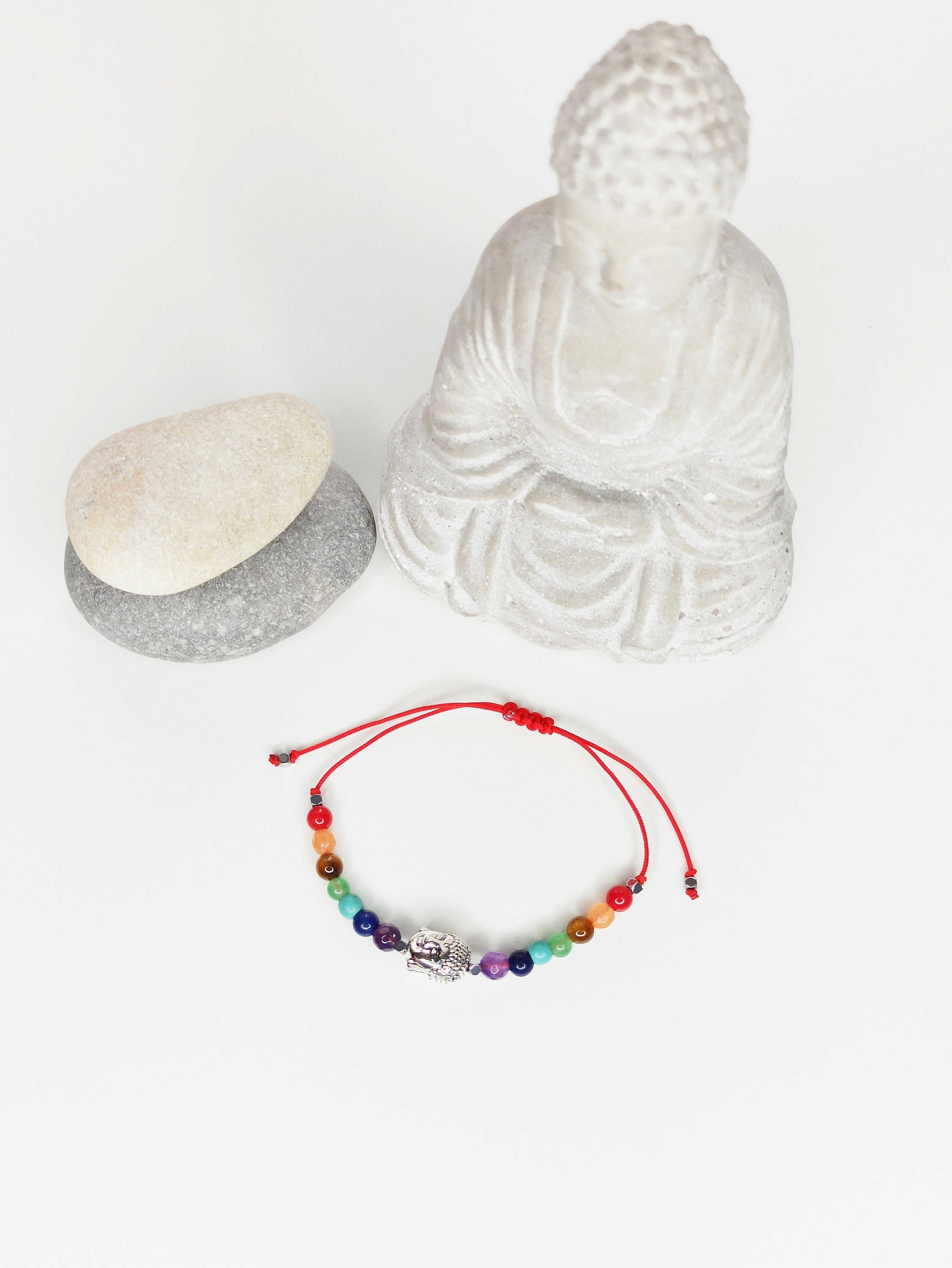 Pulsera 7 Chakras | Hilo Rojo | Amuleto de Buda