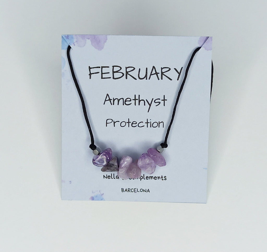 Collar Piedra de nacimiento Febrero | Piedra natal de Febrero.