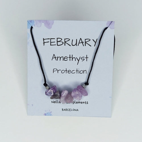Collar Piedra de nacimiento Febrero | Piedra natal de Febrero.