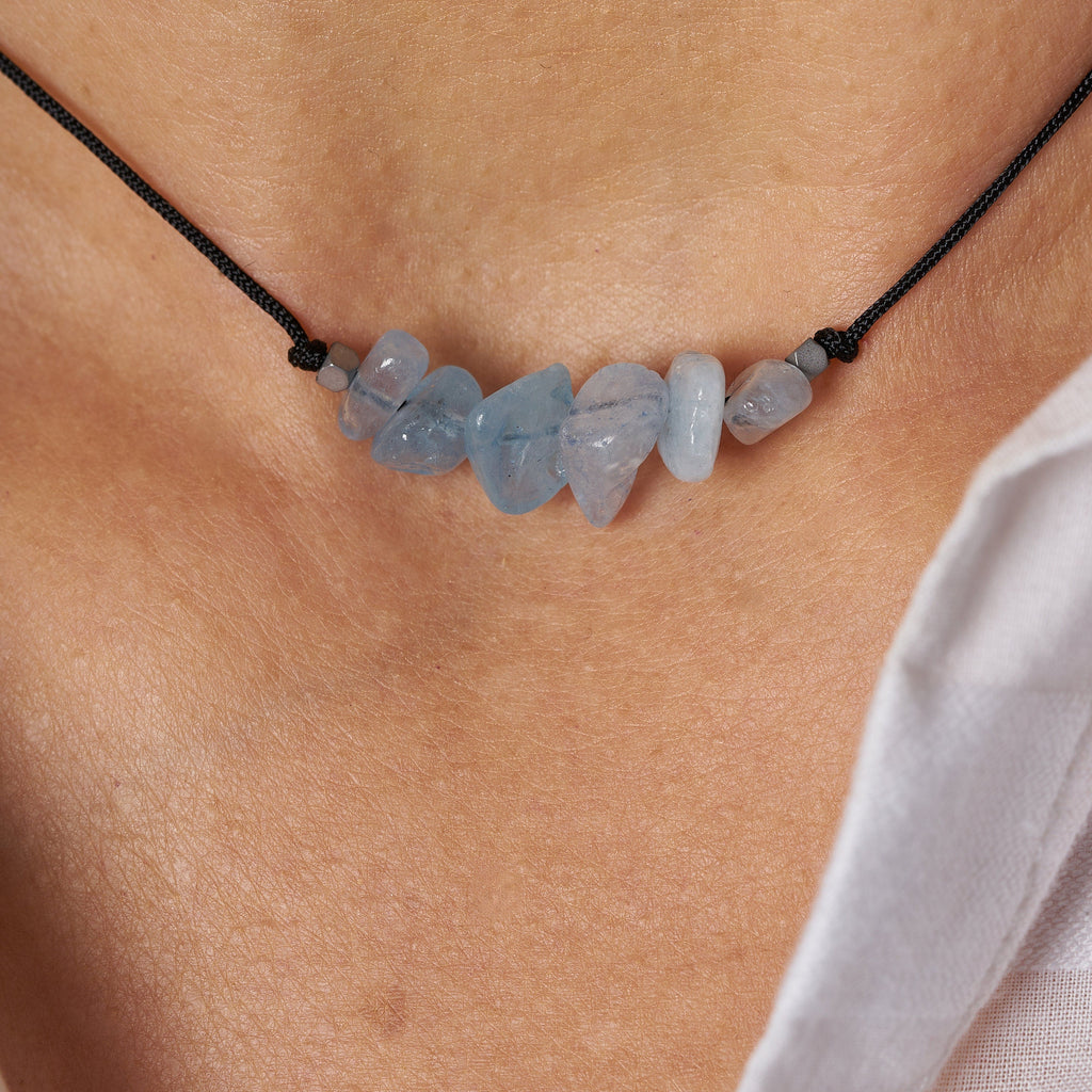 Collar piedra de nacimiento Marzo | Piedra natal de Marzo.