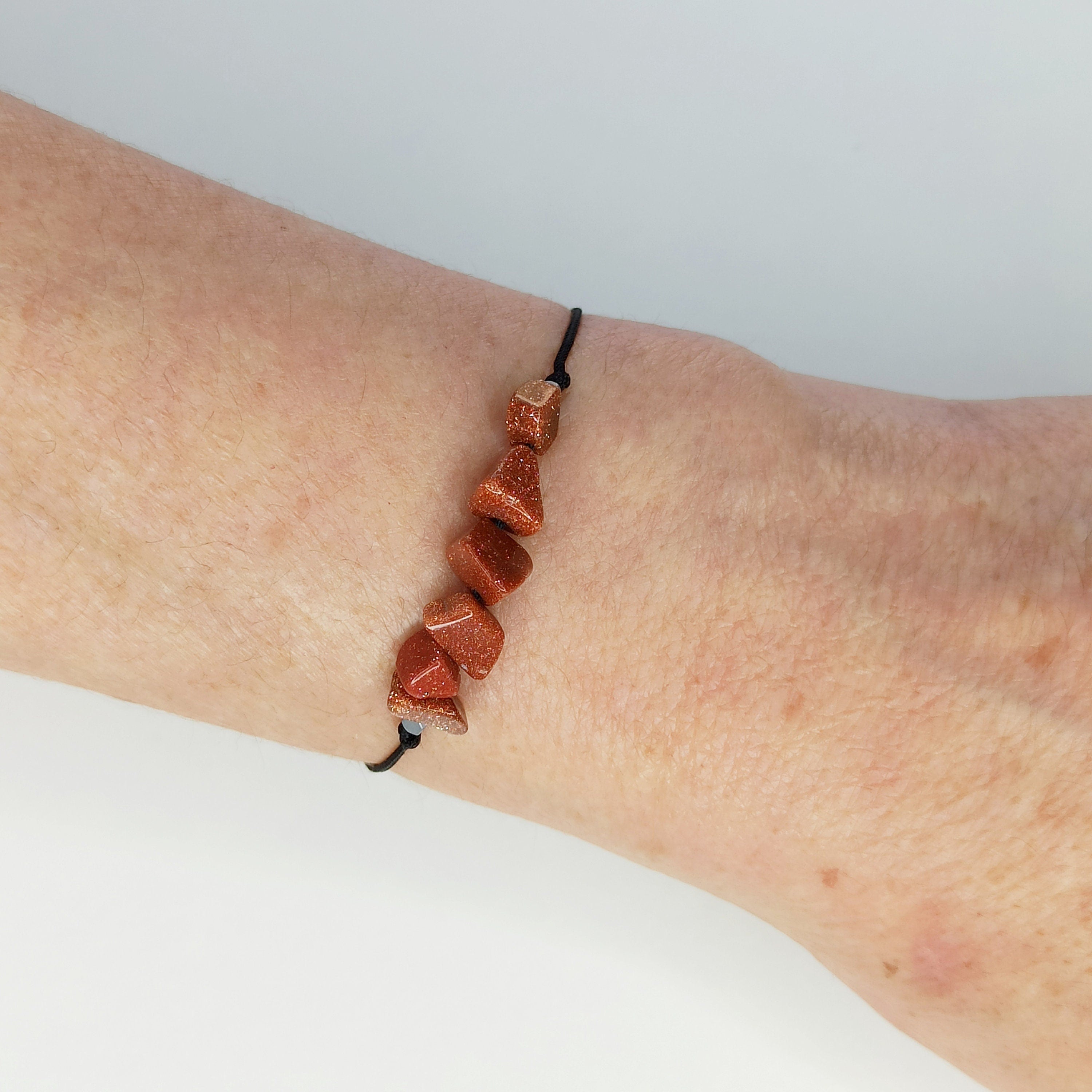 Pulsera Piedra de Lluvia de Oro | Piedra Natural.