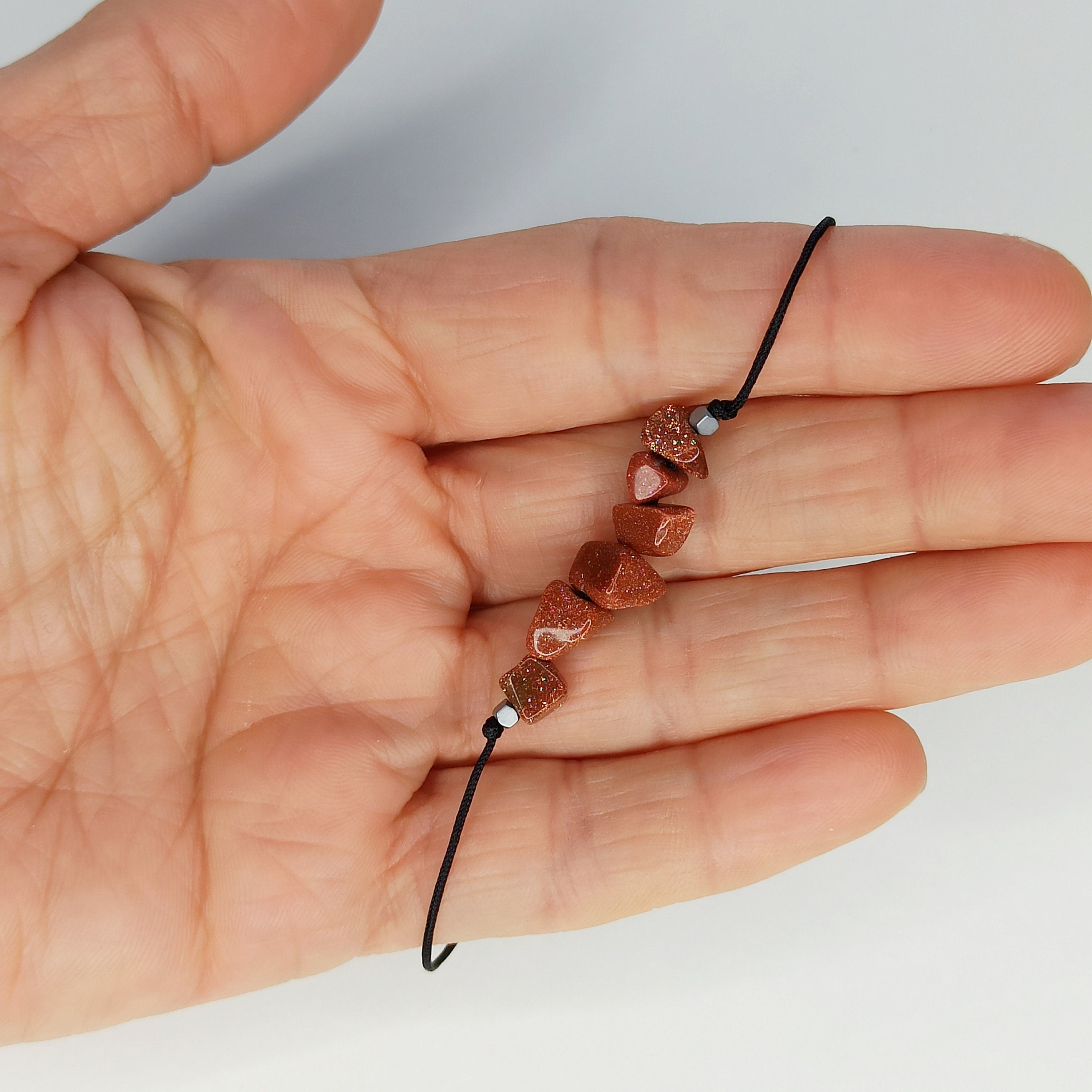 Pulsera Piedra de Lluvia de Oro | Piedra Natural.