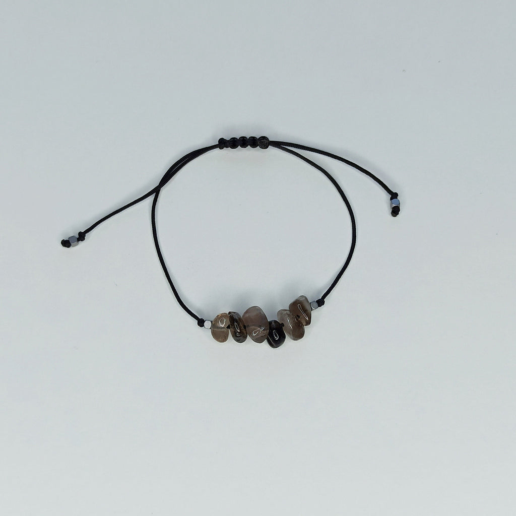 Pulsera Piedras de Cuarzo Ahumado | Piedra Natural.