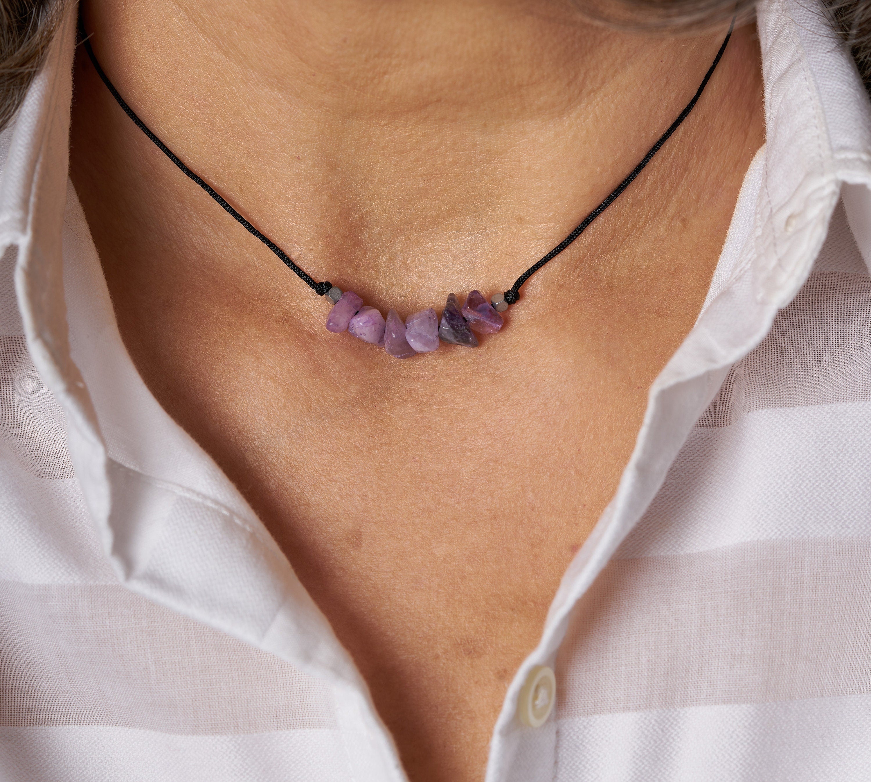 Collar Piedra de nacimiento Febrero | Piedra natal de Febrero.