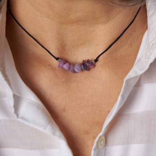 Collar Piedra de nacimiento Febrero | Piedra natal de Febrero.