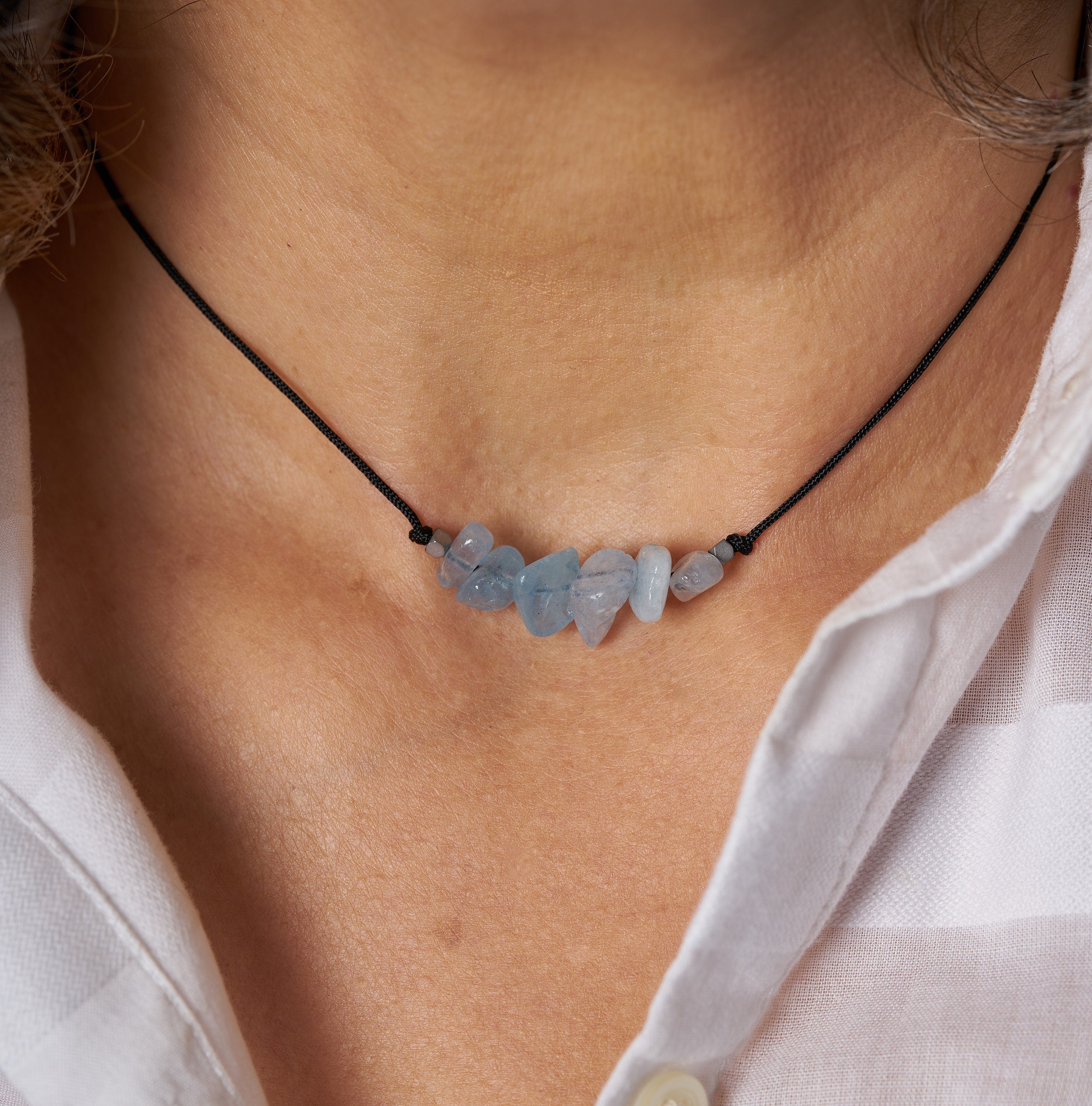 Collar piedra de nacimiento Marzo | Piedra natal de Marzo.